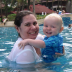 Mum and boy in a swimming pool