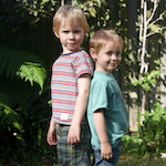 Two boys in the garden
