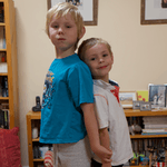 Two Boys on a table