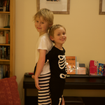 Two boys on a table